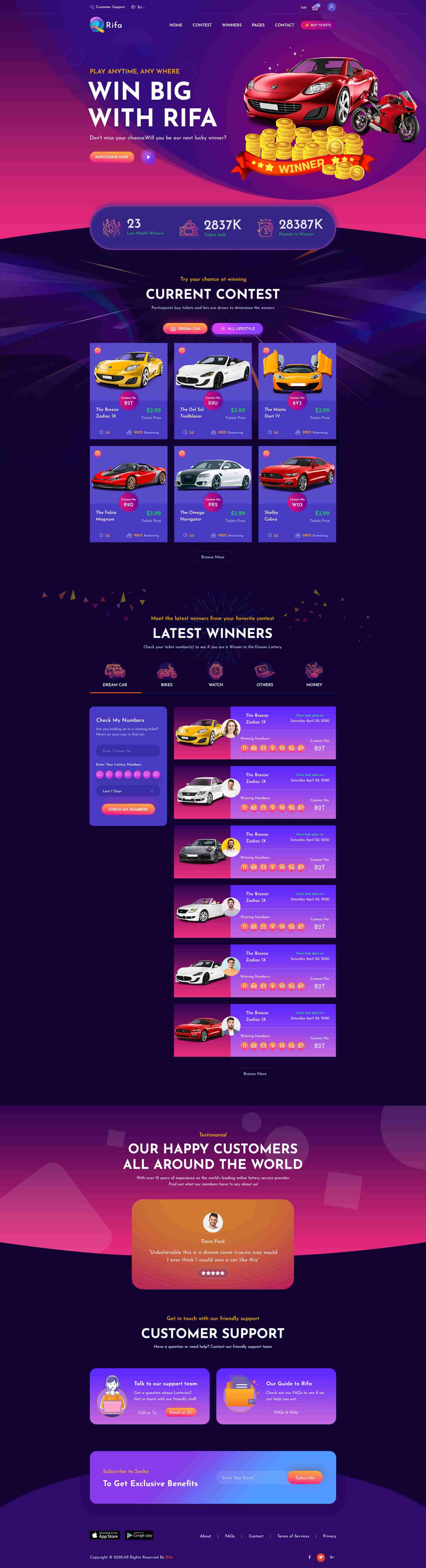 Rifa Net Rifa - Online Lotto & Lottery HTML Template