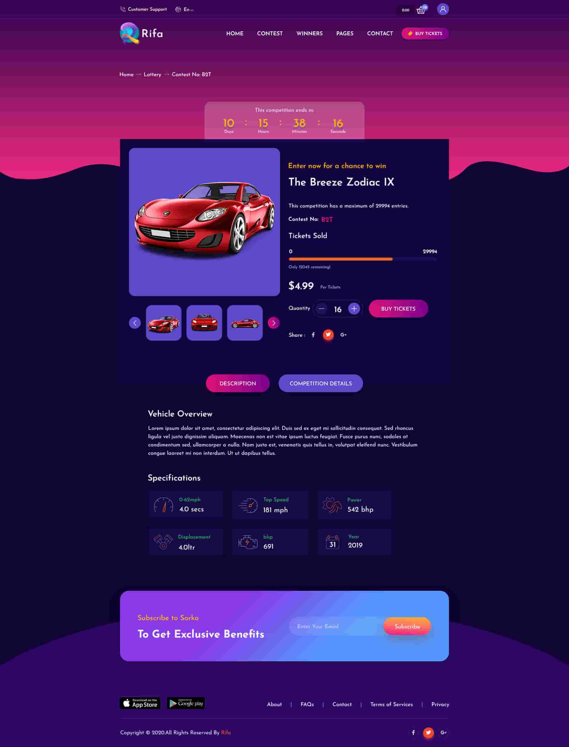 Rifa Net Rifa - Online Lotto & Lottery HTML Template