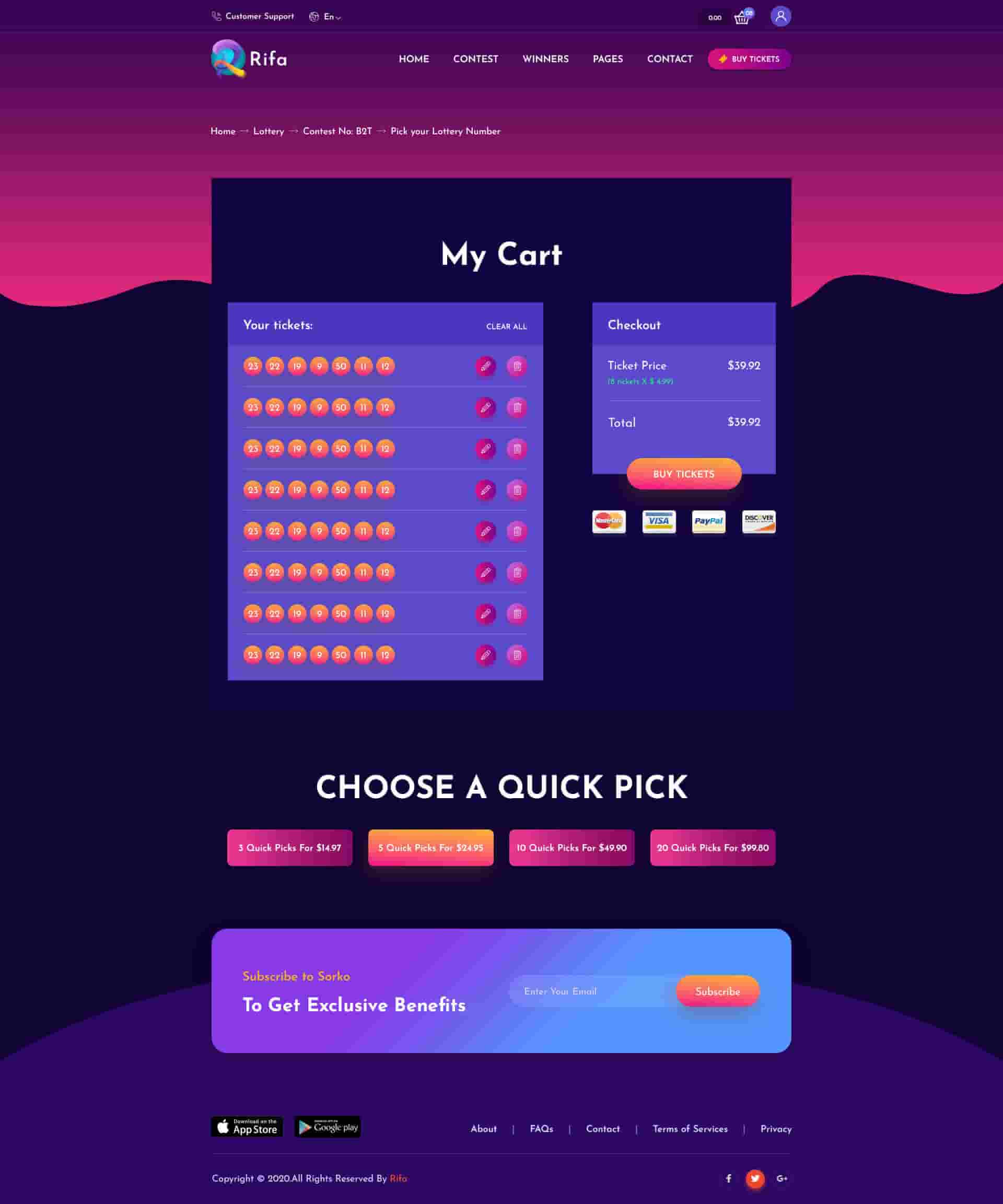 Rifa Net Rifa - Online Lotto & Lottery HTML Template