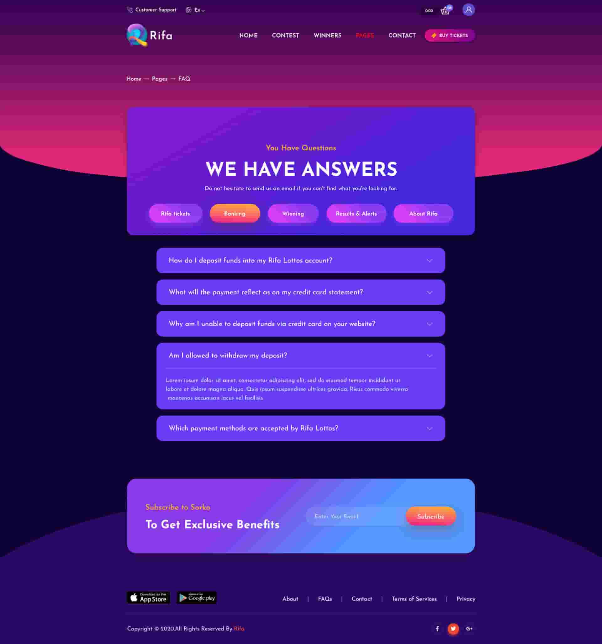 Rifa Net Rifa - Online Lotto & Lottery HTML Template