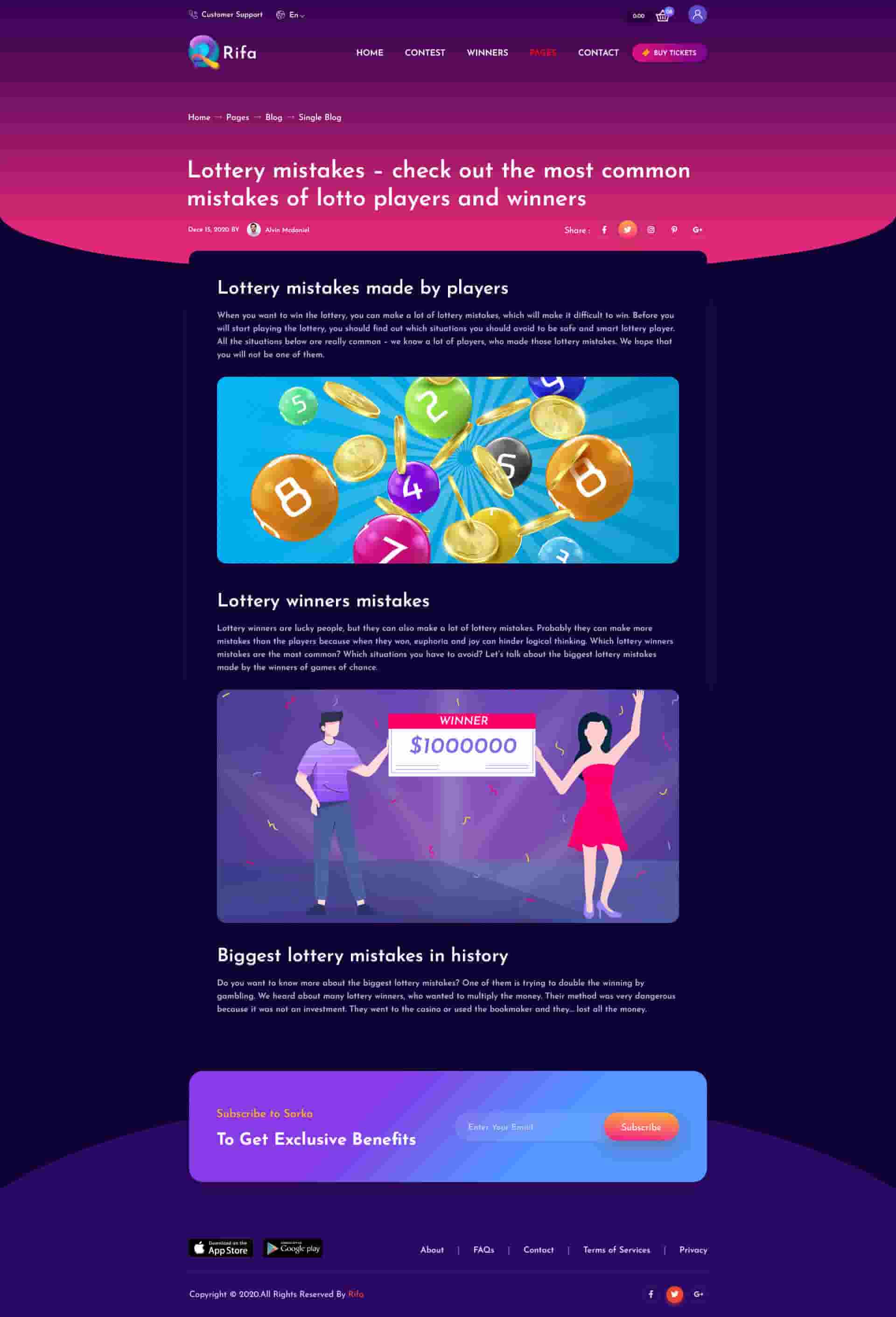 Rifa Net Rifa - Online Lotto & Lottery HTML Template